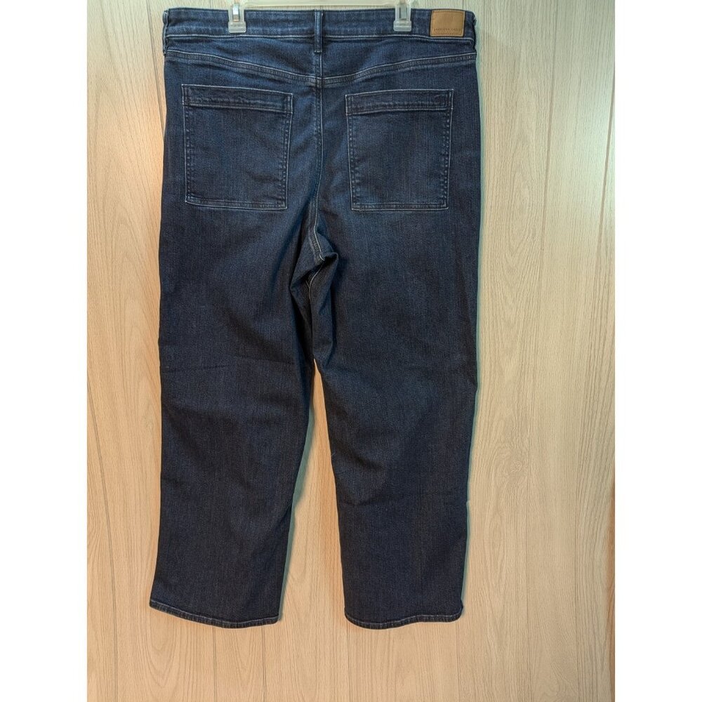 American Eagle Jeans Women 20 Super High-Rise Baggy Wide Leg Blue Dark Wash - Picture 4 of 12